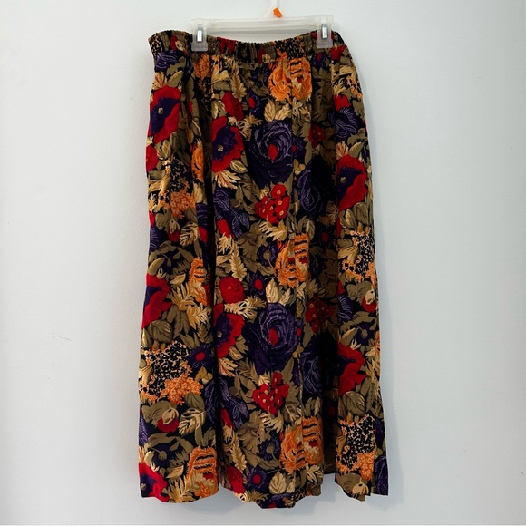 Vintage Y2K/90s Purple Red Floral Skirt Size XL - Picture 4 of 4